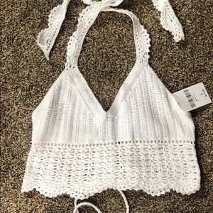 Forever 21 crochet halter crop top